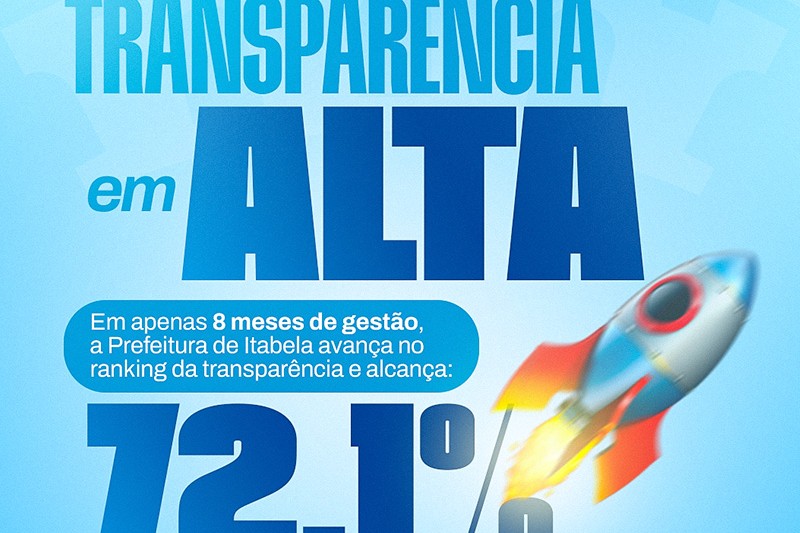 Foto: Divulgação - Em 8 meses de gestão, Prefeitura de Itabela sobe no ranking da transparência e atinge 72,1%