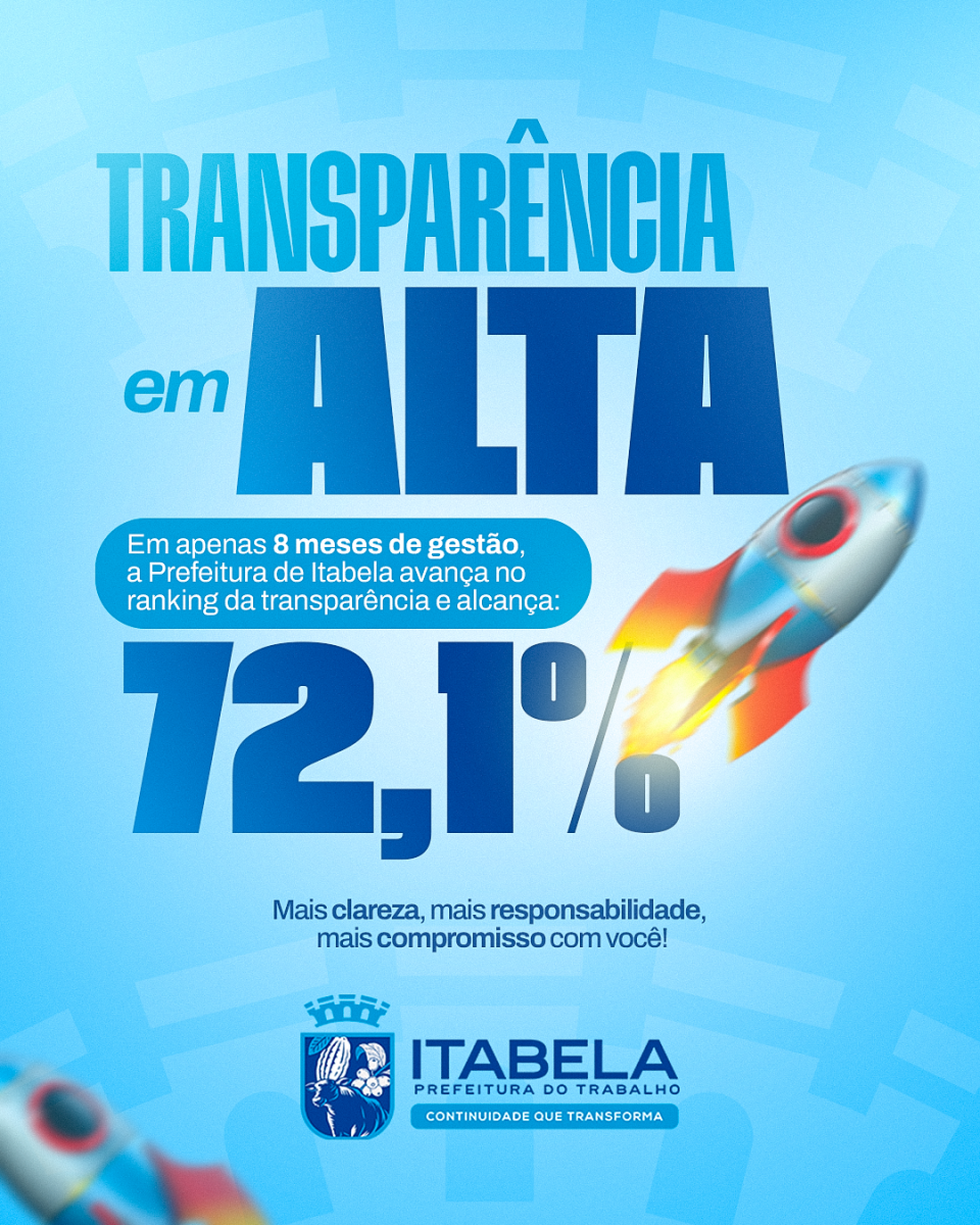 Em 8 meses de gesto, Prefeitura de Itabela sobe no ranking da transparncia e atinge 72,1%